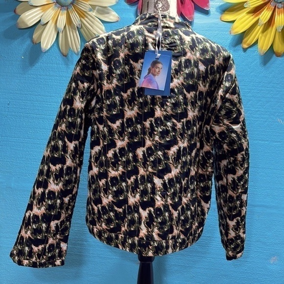 Rachel Comey Quilted Cropped Jacket Leopard Crayon Print Recycled Fabric Large - Picture 4 of 12